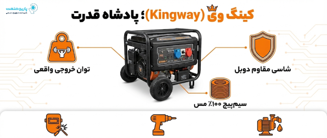 اینفوگرافی ویژگی‌های موتور برق کینگ وی